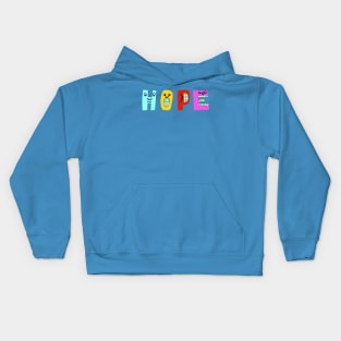 Cute Hope Motivational Text Illustrated Dancing Letters, Blue, Green, Pink for all people, who enjoy Creativity and are on the way to change their life. Are you Confident for Change? To inspire yourself and make an Impact. Kids Hoodie